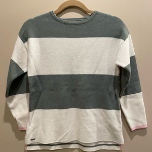 Joule Knitwear Laurel Green and White Sweater